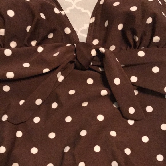 Island World Apparel One Piece Brown Polka Dot Swimwear - Picture 6 of 6